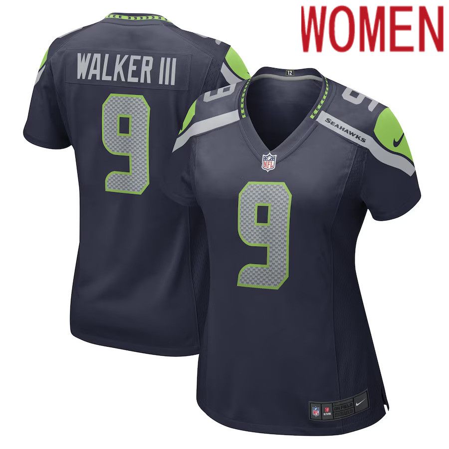 Women Seattle Seahawks 9 Kenneth Walker III Nike College Navy Game Player NFL Jersey